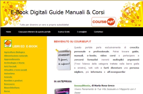 Courseup: manuali, guide, ebook, corsi e videocorsi